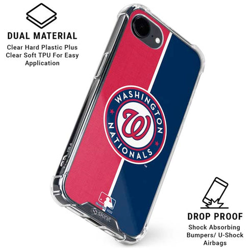 MLB Washington Nationals Split iPhone 16e Clear Case